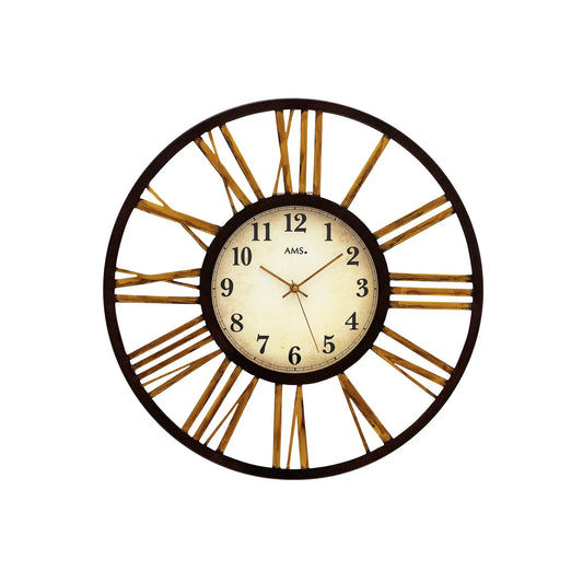 Orologio da parete radiocontrollato AMS F5577 • Formato XXL (Ø 50 cm) • Cassa in metallo vintage
