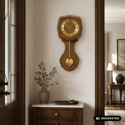 Orologio da parete AMS Pfronten F5162/4 in rovere • Suoneria Westminster e Bim-Bam • Movimento a pendolo radiocontrollato