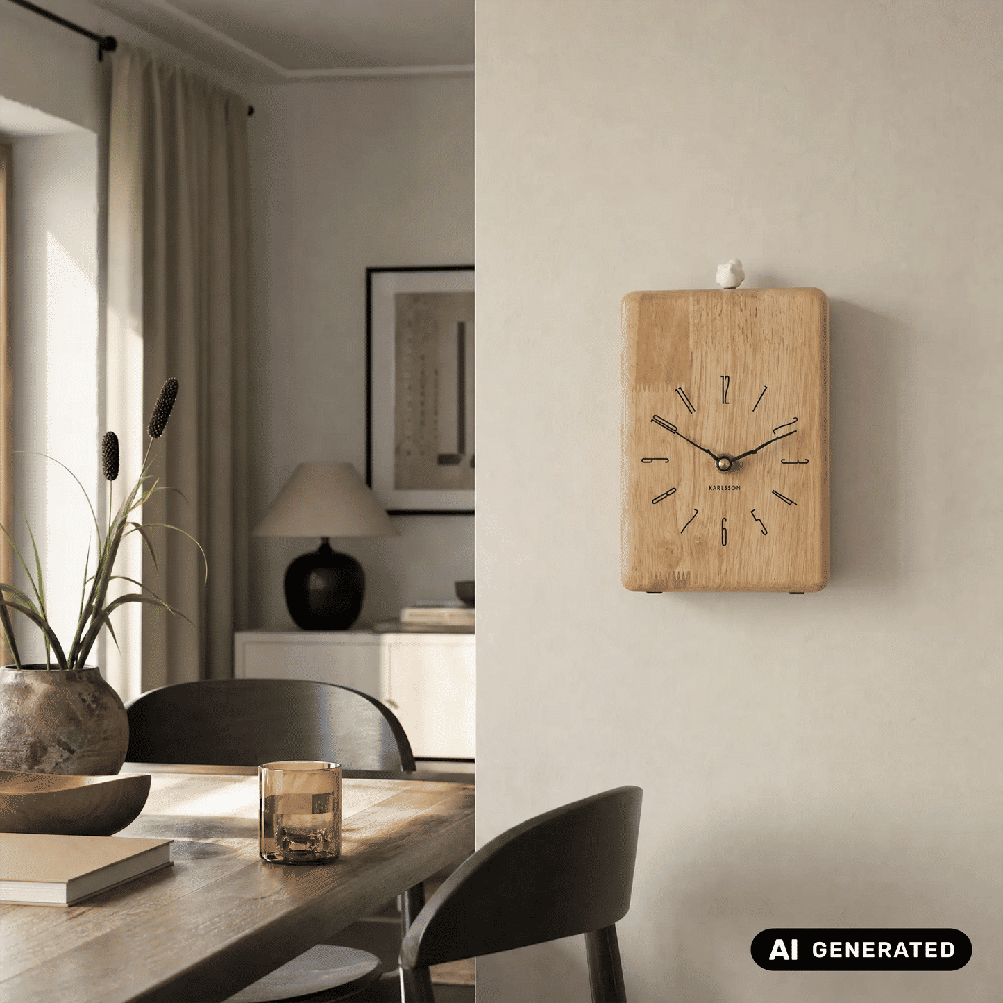 Orologio a cucù Karlsson Rama KA6125WD, legno chiaro • Suono del cucù allo scoccare dell'ora • Utilizzabile a parete o da tavolo