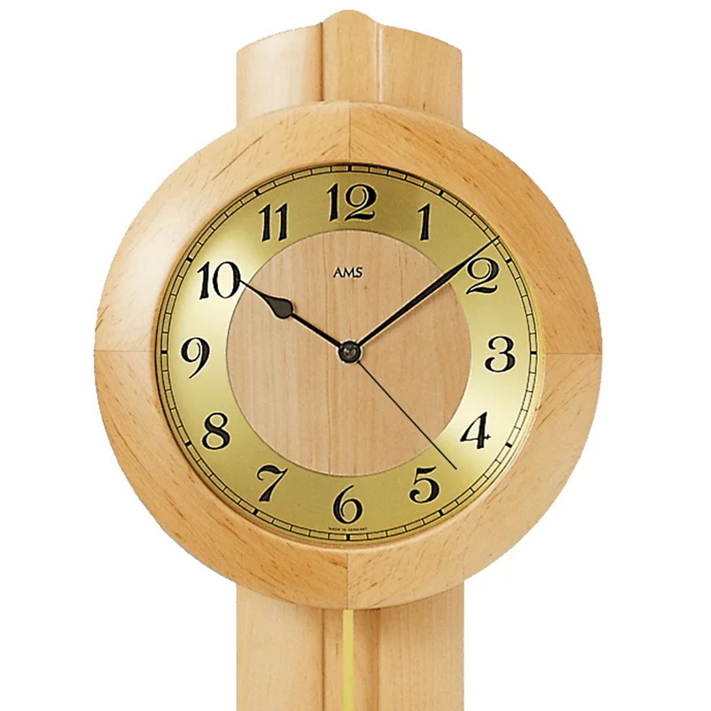 Orologio da parete AMS Wertach 5165/16 in ontano • Orologio a pendolo radiocontrollato • Made in Germany