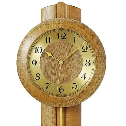 Orologio da parete AMS Wertach F5165/4 in rovere • Orologio a pendolo radiocontrollato • Legno massello prodotto in Germania