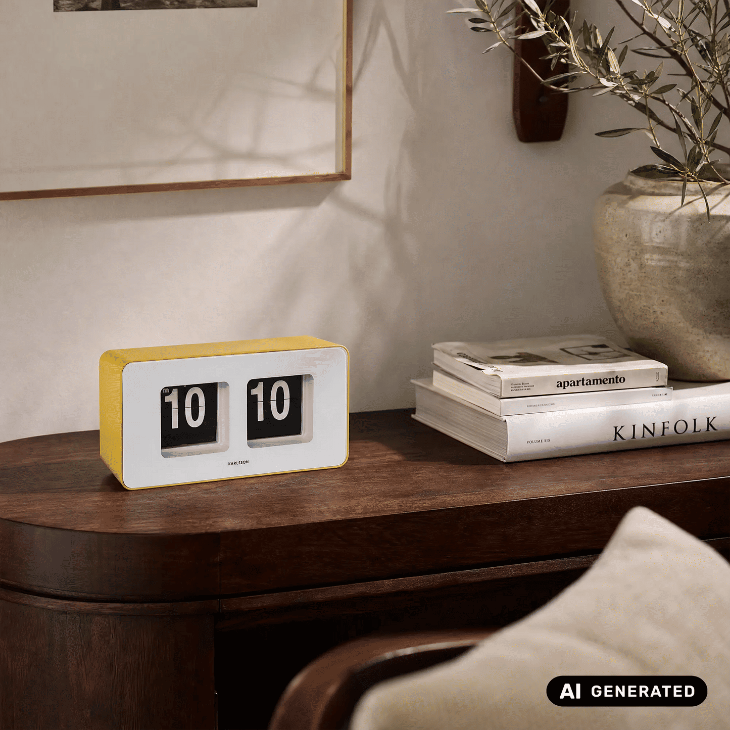 Orologio da parete Karlsson Funky Flip KA6042BY Giallo chiaro • Display a palette • Utilizzabile a parete e da tavolo