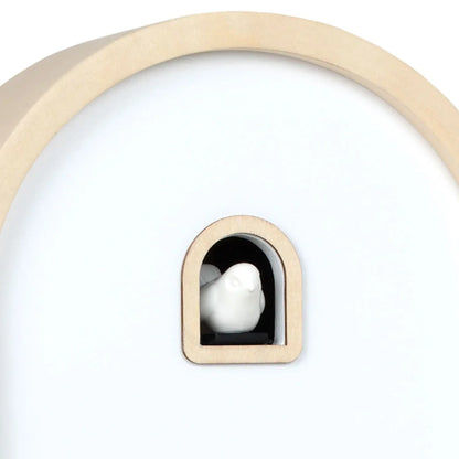 Orologio da parete Karlsson Curva Cuckoo KA6126WD legno chiaro • Design a cucù • Utilizzabile come orologio da parete o da tavolo