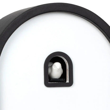 Orologio a cucù Karlsson Curva KA6126BK in legno nero • Richiamo del cucù allo scoccare dell'ora • Orologio da tavolo e da parete