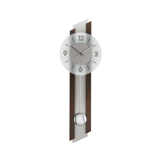 Orologio da parete AMS 7207/1 in noce • Movimento a pendolo al quarzo • Legno massello Made in Germany