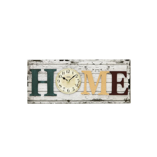 Orologio da parete AMS W9428 in legno/vetro • Vetro minerale stampato • Elementi in legno