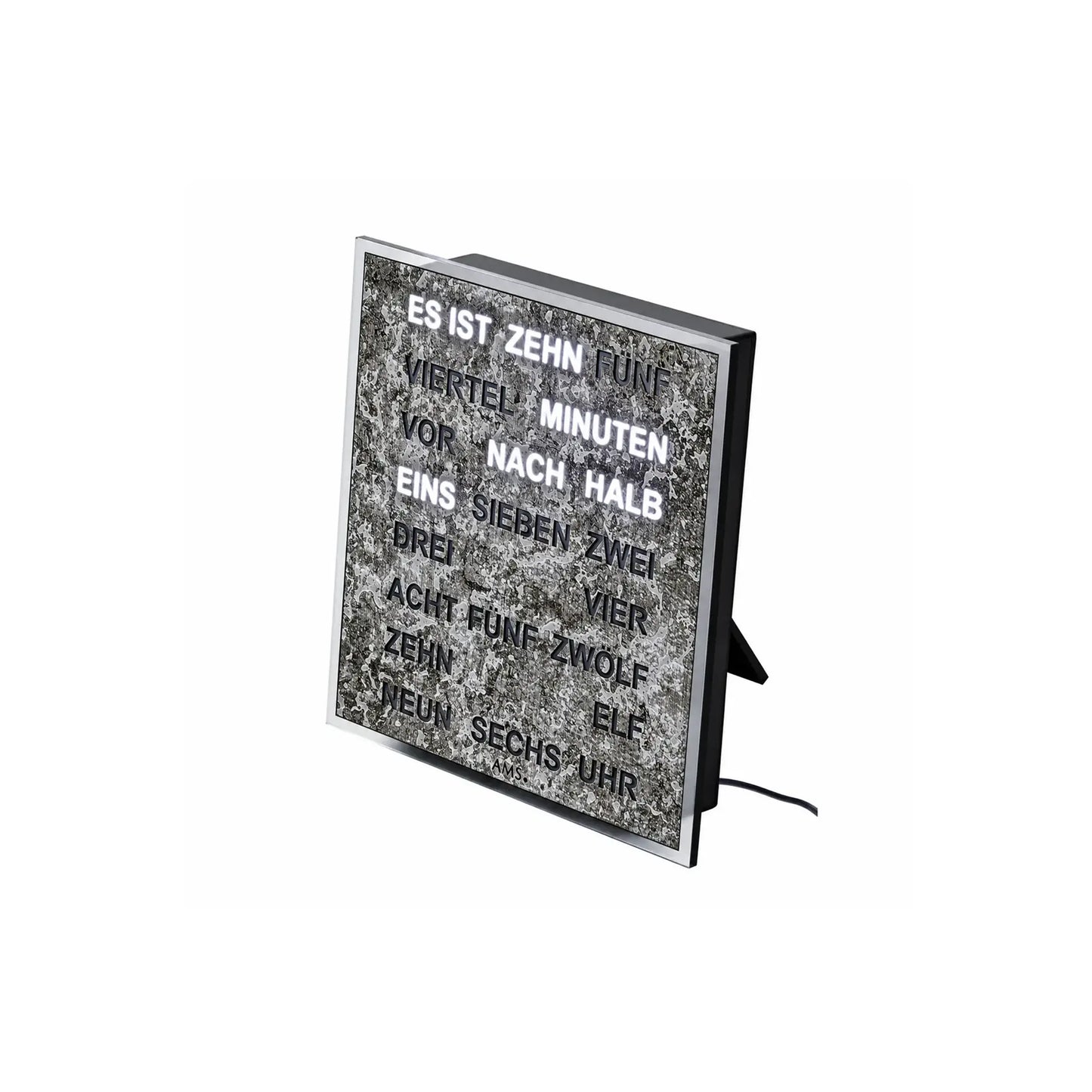 AMS Design T1236 Zegar słowny • Wyświetlacz LED • Metalowa obudowa