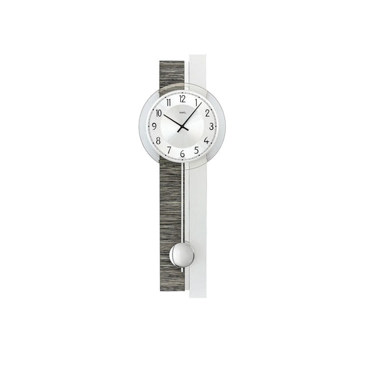 Orologio da parete a pendolo AMS W7439, antracite/argento • Movimento a pendolo al quarzo • Made in Germany