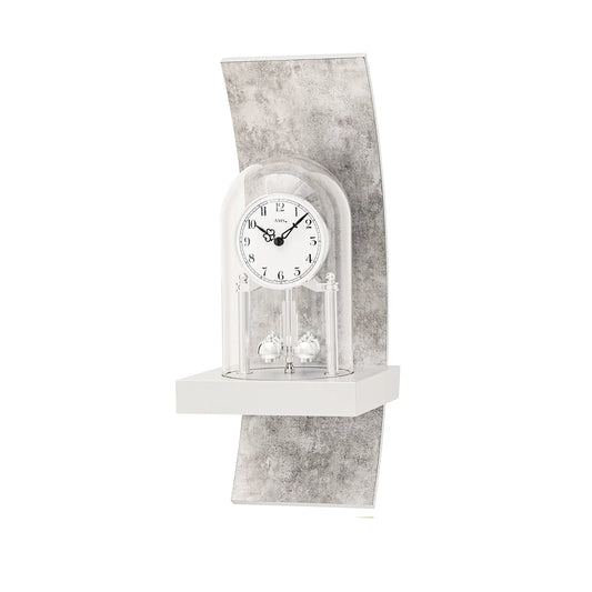 Orologio a pendolo annuale AMS W7442 argento antico • Movimento al quarzo con pendolo rotante • Vetro minerale