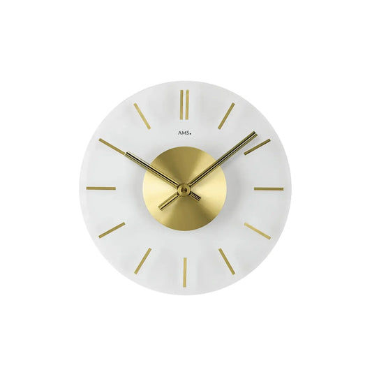 Orologio da parete AMS W9319 in ottone • Vetro minerale • Movimento al quarzo