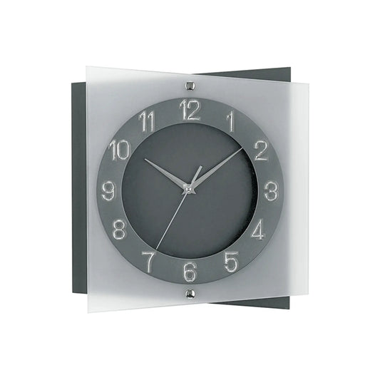Orologio da parete AMS W9323 antracite • Movimento silenzioso sweep • Vetro minerale