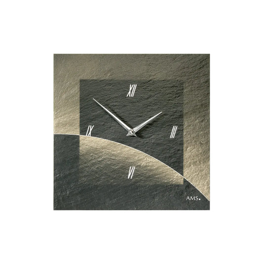 Orologio da parete AMS W9519 in ardesia • Cassa in ardesia naturale • Design aerografo