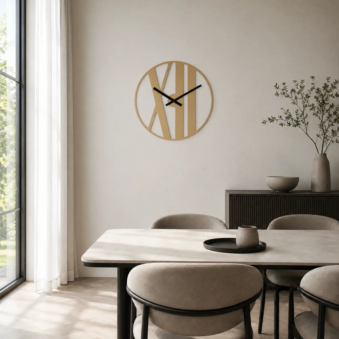Orologio da parete Hermle 70 cm Ø Legno • Design moderno • Attira l'attenzione