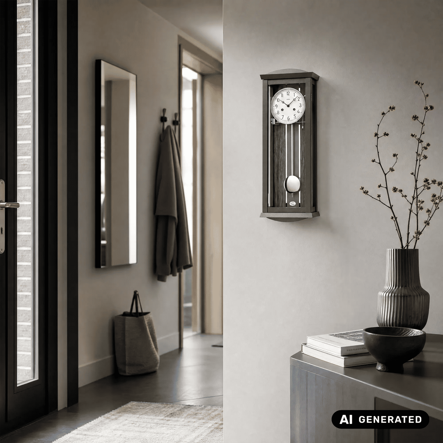 Zegar ścienny AMS Regulator R2747 antracytowy • mechanizm Westminster • chód 8-dniowy
