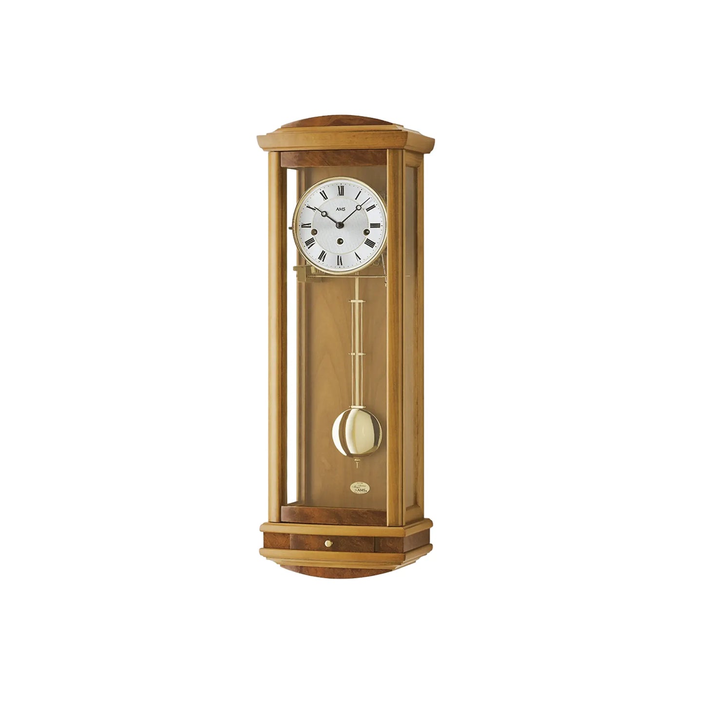 AMS Regulator R2607/9 Zegar ścienny wiśnia • Mechanizm 8-dniowy • Mechanizm bicia Westminster