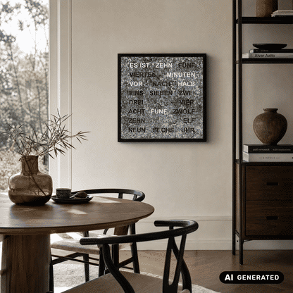 AMS Design 1269 Zegar ścienny słowny • Metal • Wyświetlacz czasu LED