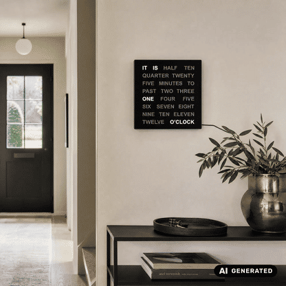 AMS T1235E Zegar ścienny • Zegar słowny z cyframi LED • Zasilanie sieciowe