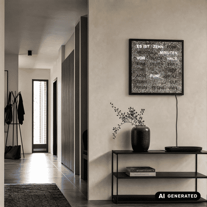 AMS Design 1269 Zegar ścienny słowny • Metal • Wyświetlacz czasu LED