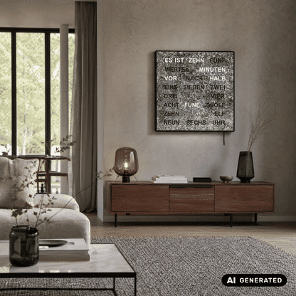 Zegar ścienny AMS T1239 Metallic • Zegar słowny z diodami LED • Zasilanie sieciowe 220V