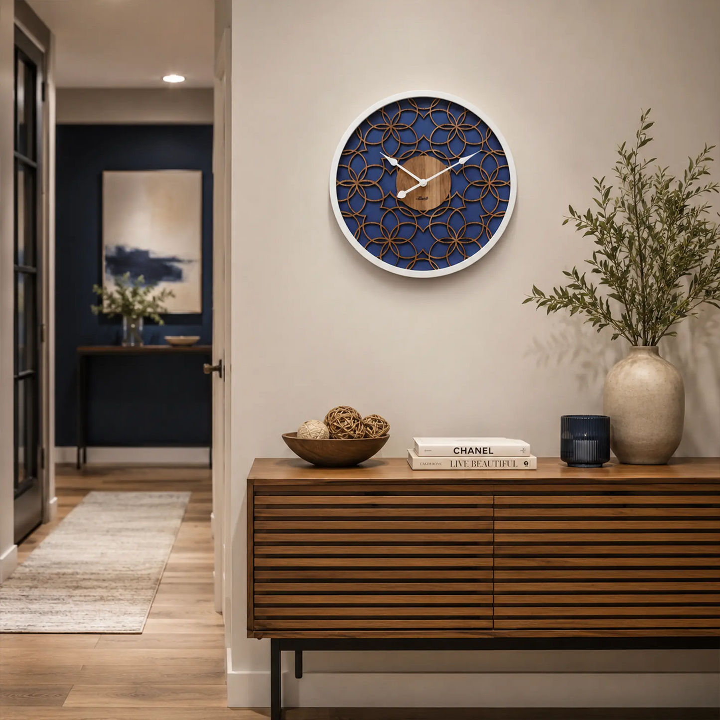 Orologio da parete Hermle 40 cm Ø Legno • Design moderno 3D • Preciso movimento al quarzo
