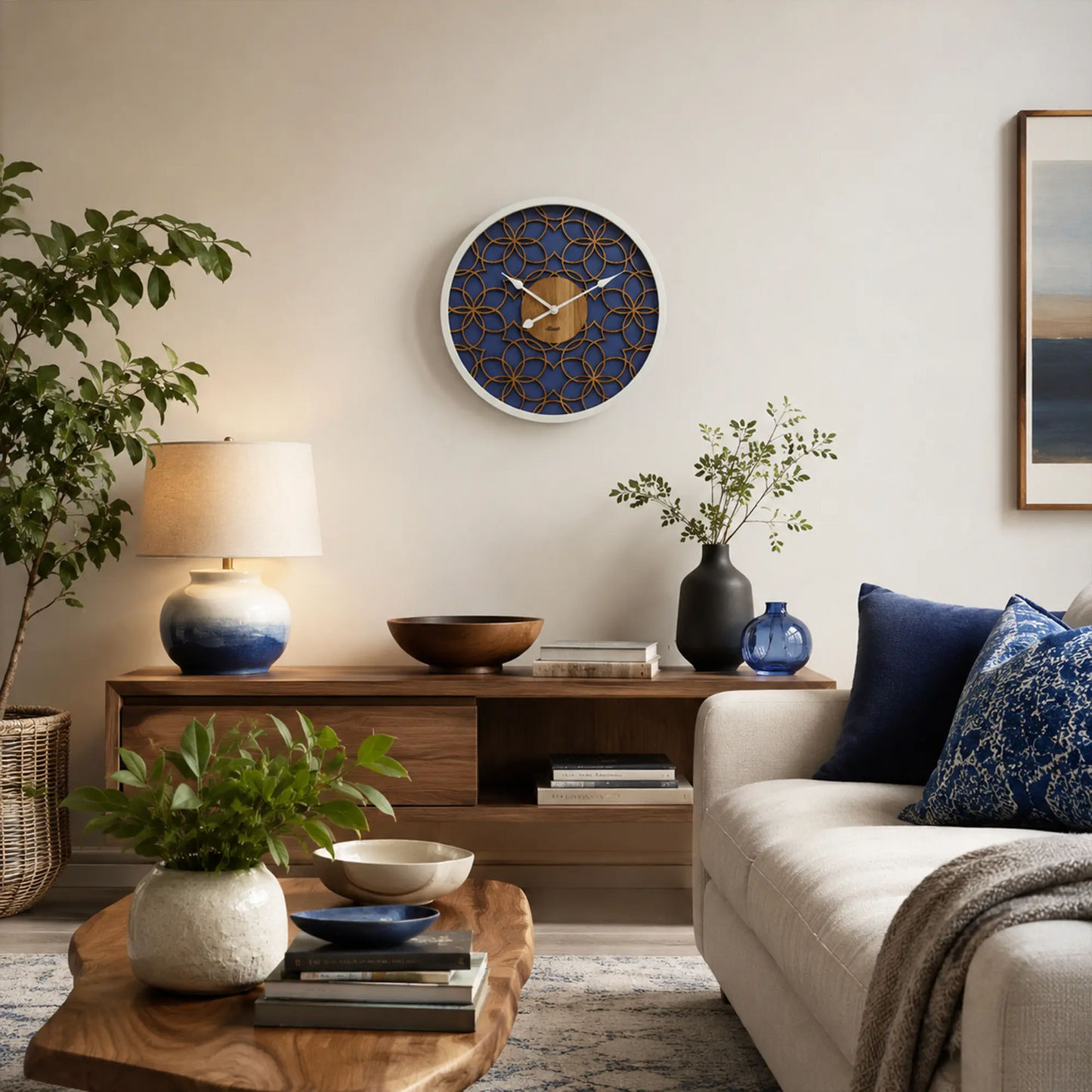 Orologio da parete Hermle 40 cm Ø Legno • Design moderno 3D • Preciso movimento al quarzo