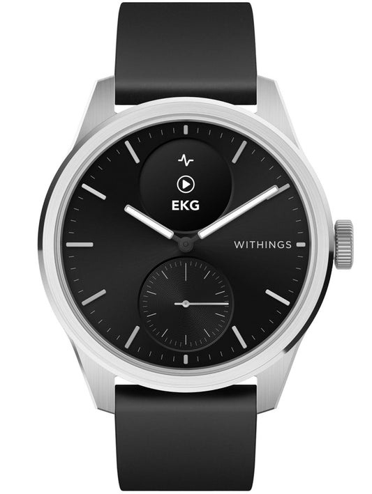 Withings ScanWatch 2 HWA10-model 4-All-Int Armbanduhr Schwarz • Hybrid-Smartwatch mit Saphirglas • 5 ATM Wasserdicht