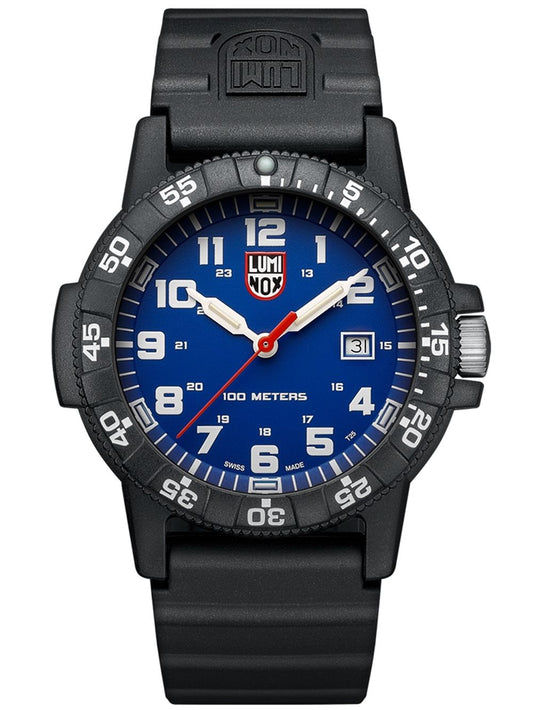 Luminox Herrenarmbanduhr mit blauem Zifferblatt und Datumsfenster, schwarzes Band