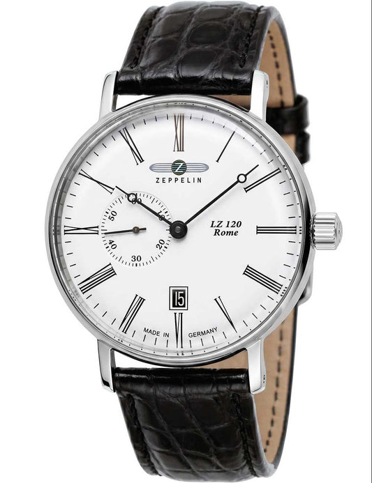 Zeppelin Rome 7104-1 Herrenuhr Schwarz • Automatikwerk mit kleiner Sekunde • 5 ATM wasserdicht
