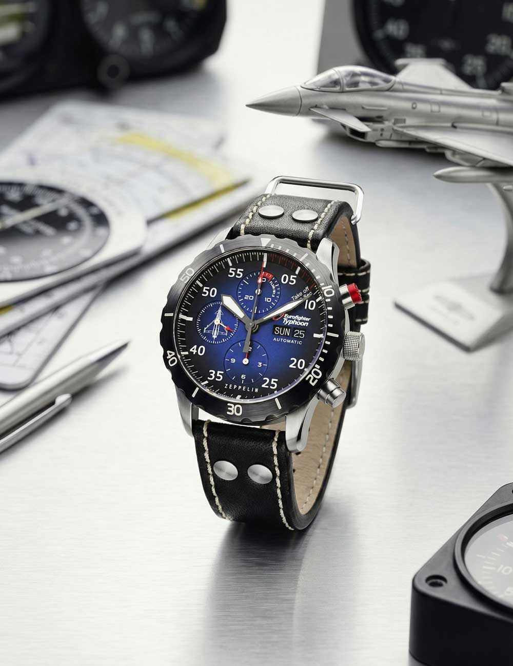 Zeppelin Eurofighter Typhoon 7218-3 Herrenuhr Blau • Automatikwerk • Limited Edition, Bild 2