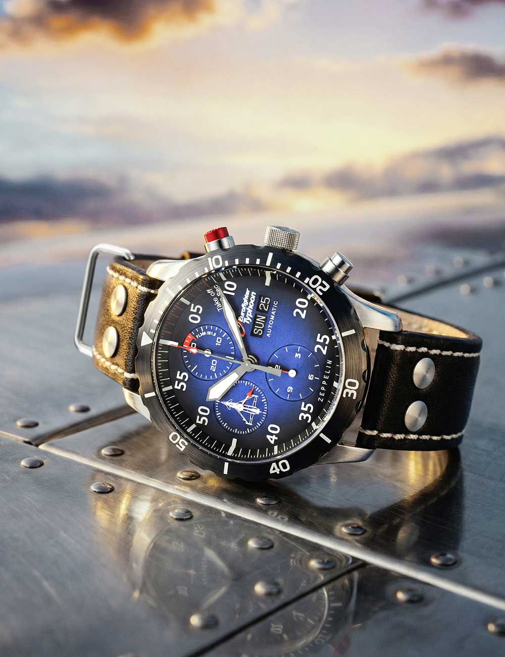 Zeppelin Eurofighter Typhoon 7218-3 Herrenuhr Blau • Automatikwerk • Limited Edition, Bild 4