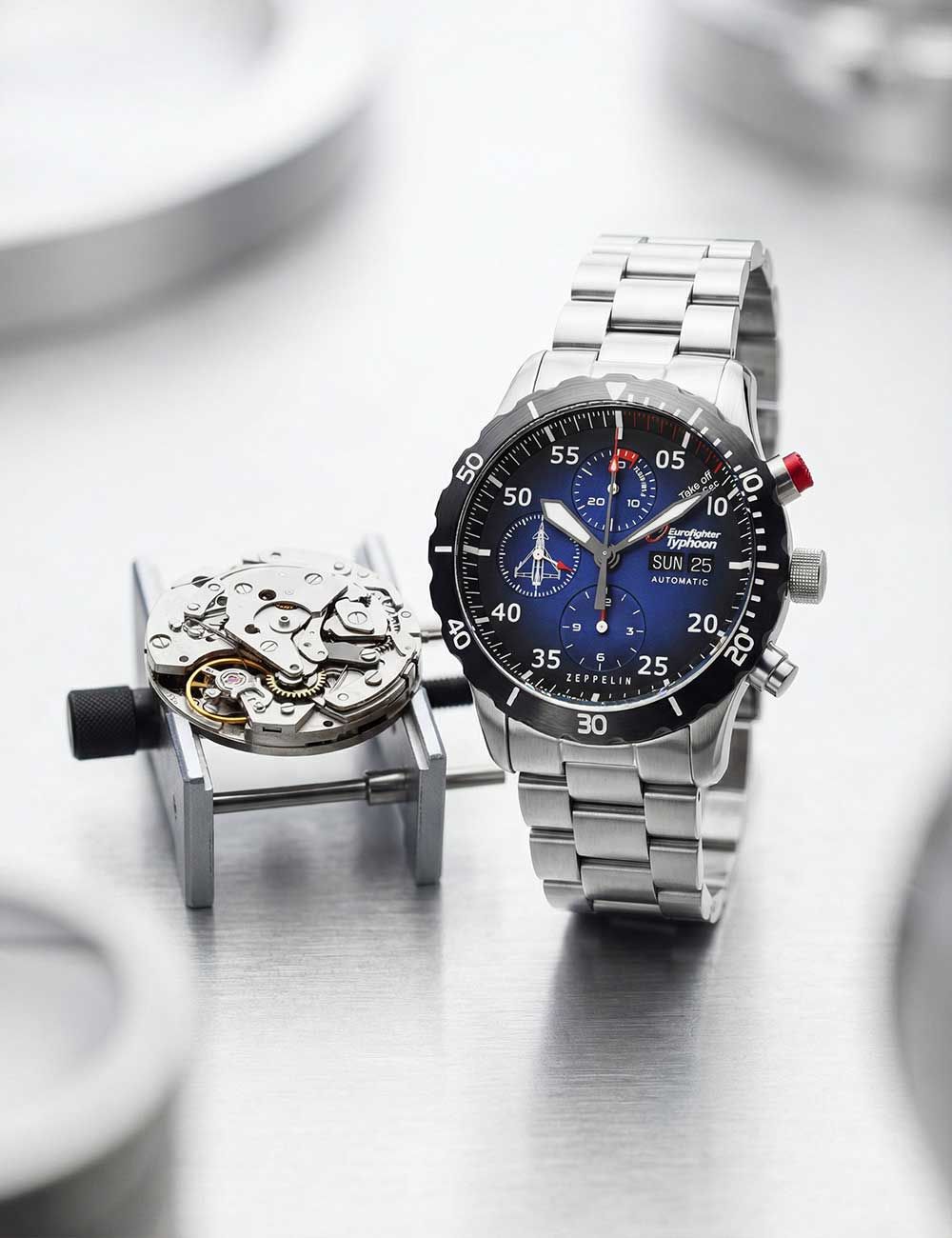 Zeppelin Eurofighter Typhoon 7218M-3 Herrenuhr Blau • Automatikwerk • Limited Edition, Bild 2