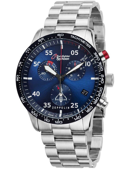 Zeppelin Eurofighter Typhoon 7298M-3-Set Herrenuhr Schwarz • Quarzwerk • 10 ATM wasserdicht