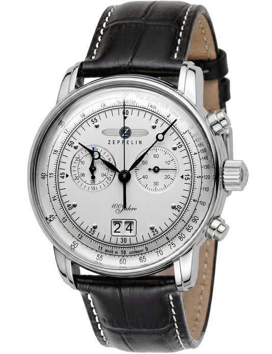 Zeppelin 100 Jahre 7690-1 Herren Chronograph Schwarz • Quarzwerk • 10 ATM wasserdicht