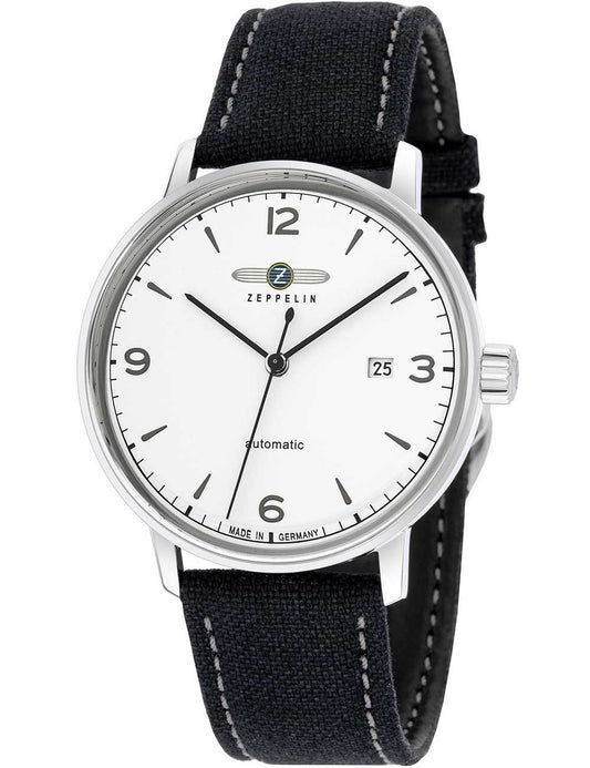 Zeppelin LZ-129 Hindenburg 8064-1 Herren Automatik • Schwarzes Zifferblatt • Lederarmband
