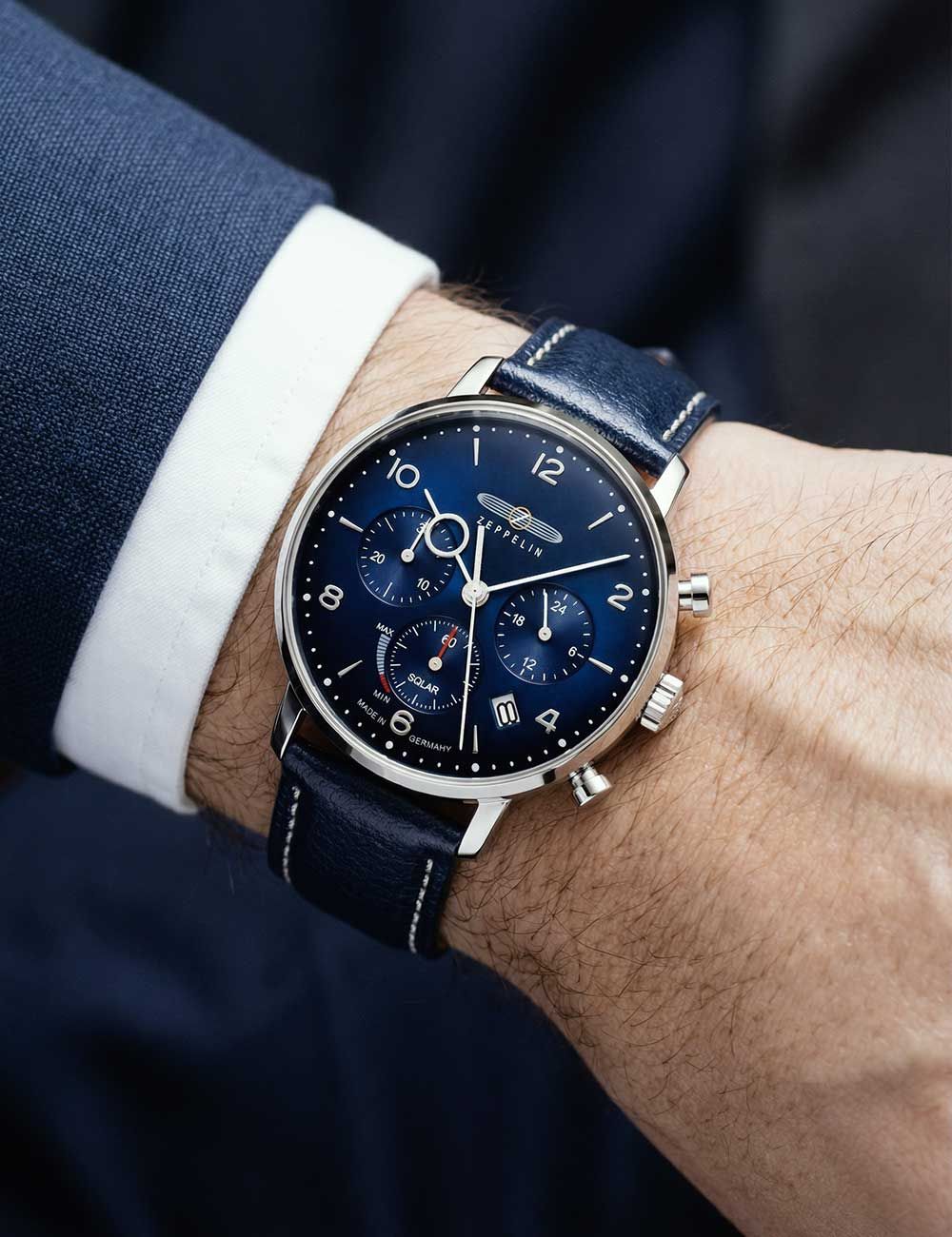 Zeppelin LZ-129 Hindenburg 8086-3 Herren Chronograph Schwarz • Quarz-Chronograph • Edelstahlgehäuse, Bild 3