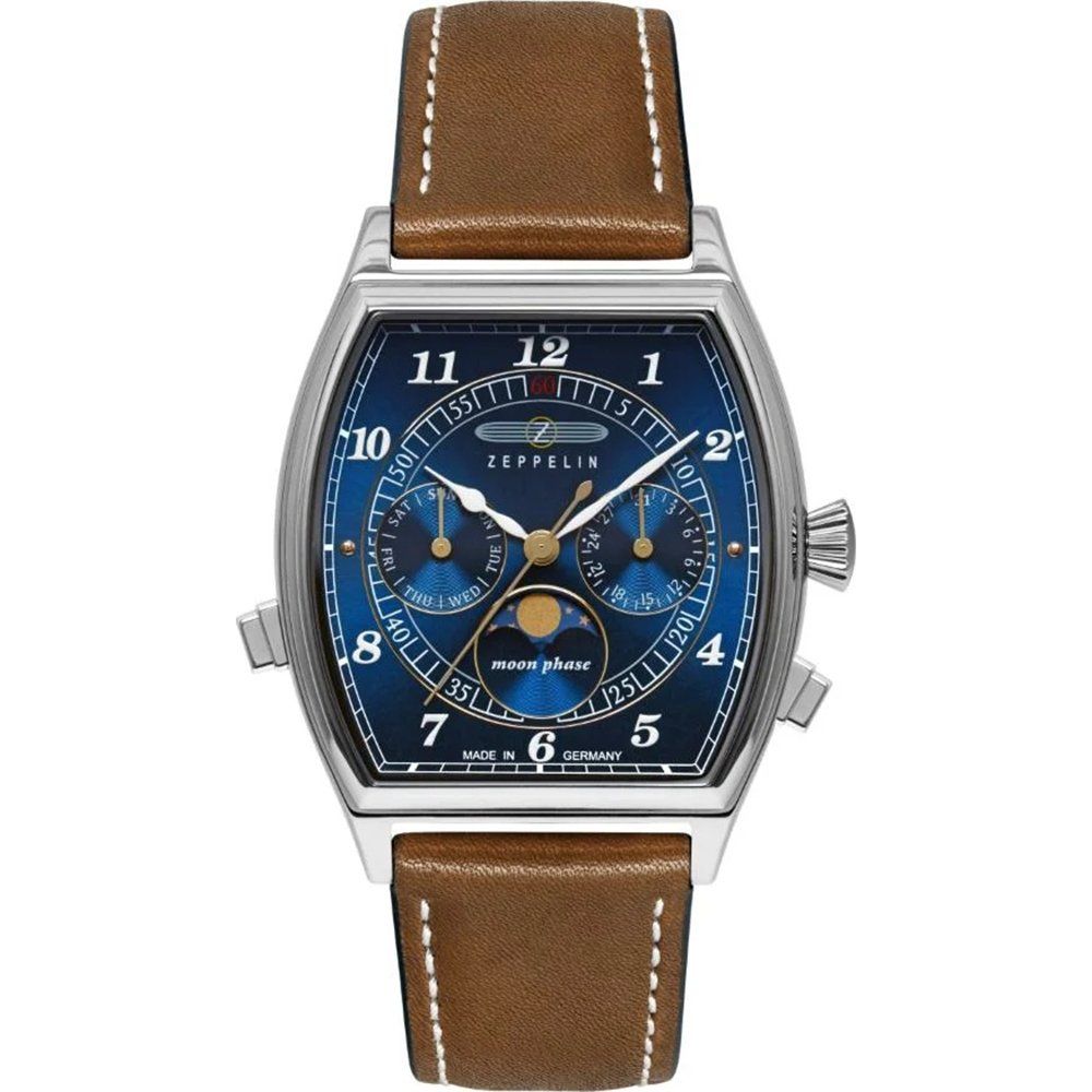 Zeppelin Metropolis 8336-3 Herrenuhr Blau • Mondphase • Made in Germany