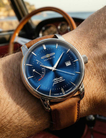 Zeppelin Atlantic 8462-3 Herrenuhr Blau • Automatikwerk mit Gangreserveanzeige • 5 ATM wasserdicht, Bild 4