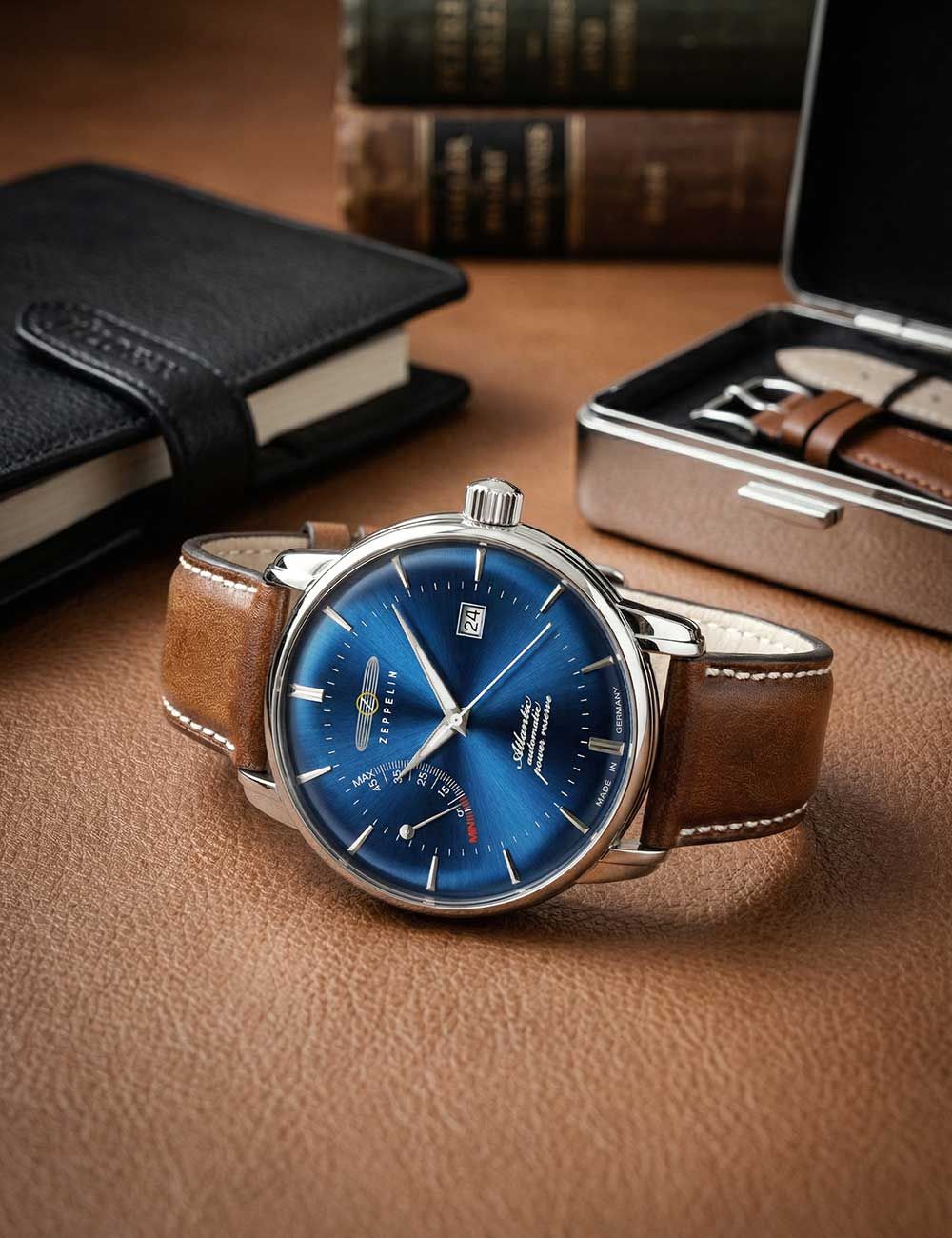 Zeppelin Atlantic 8462-3 Herrenuhr Blau • Automatikwerk mit Gangreserveanzeige • 5 ATM wasserdicht, Bild 2