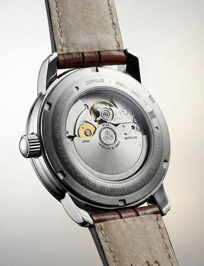 Zeppelin Friedrichshafen 8590-1 Herrenuhr Silber • Automatikwerk • 5 ATM wasserdicht, Bild 2