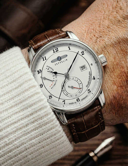 Zeppelin Friedrichshafen 8590-1 Herrenuhr Silber • Automatikwerk • 5 ATM wasserdicht, Bild 4