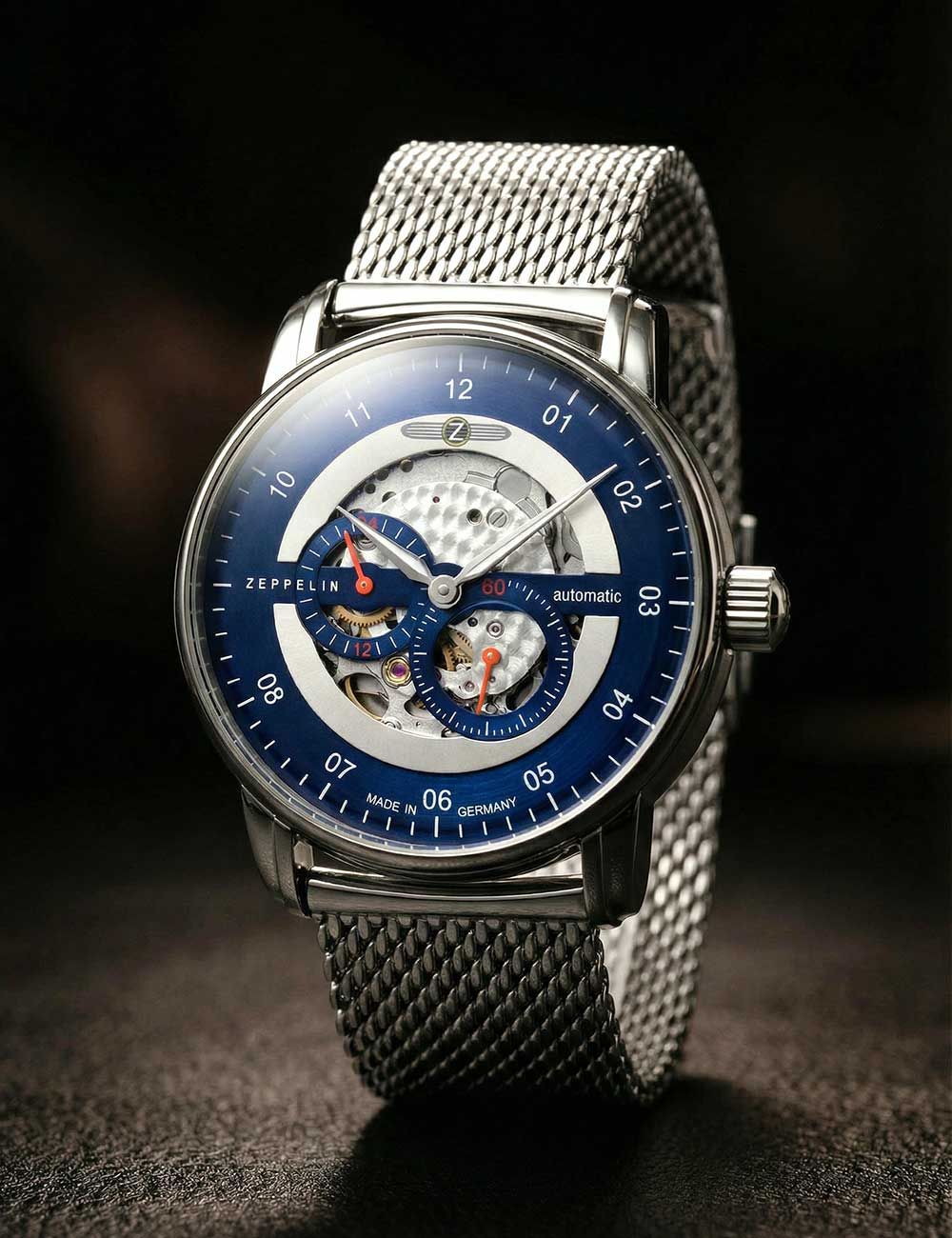 Zeppelin New Captains Line 8664M-3 Herrenuhr Blau • Automatikwerk • 5 ATM wasserdicht, Bild 5