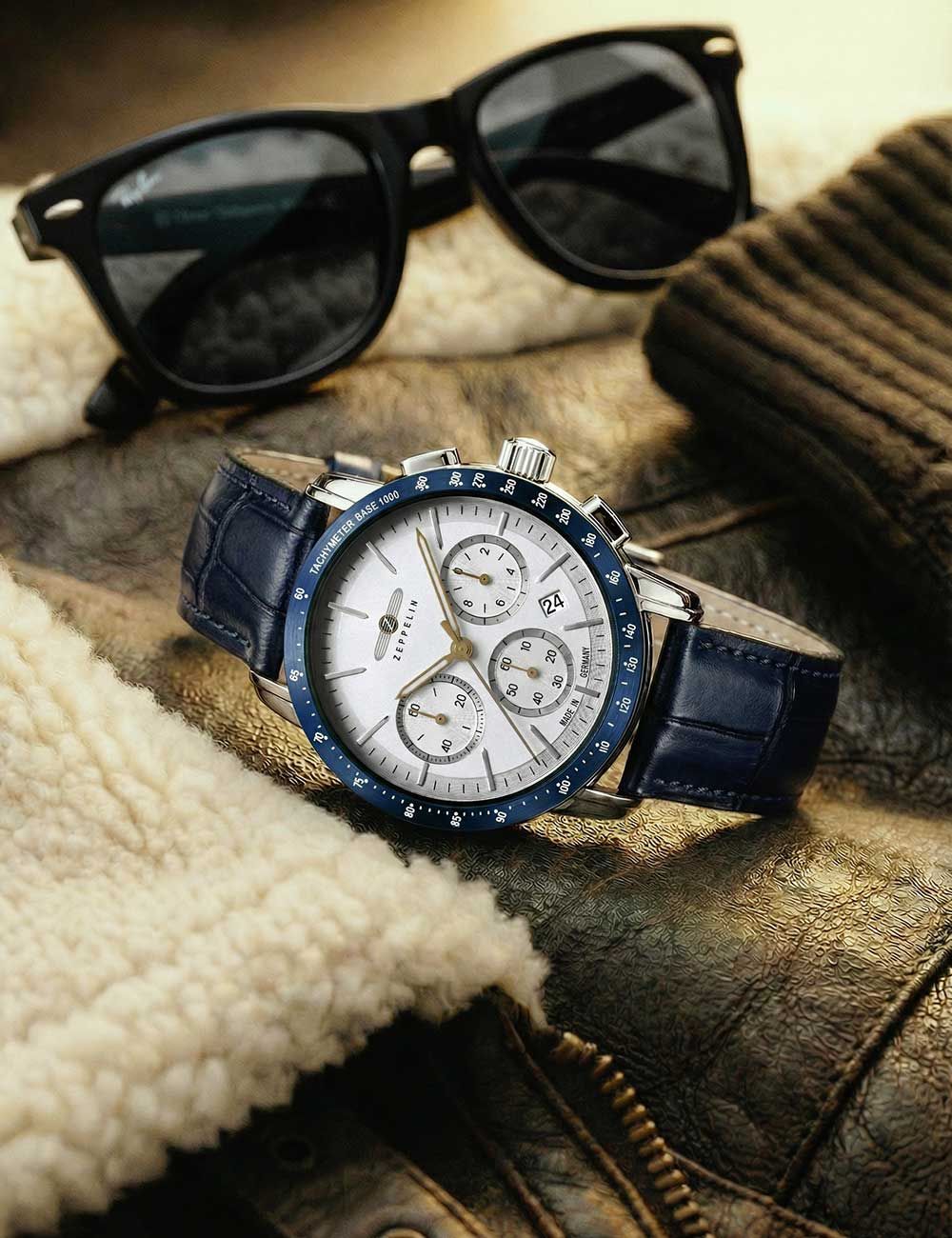 Zeppelin New York 8878-1 Herrenuhr Silber • Chronograph • 5 ATM wasserdicht, Bild 2