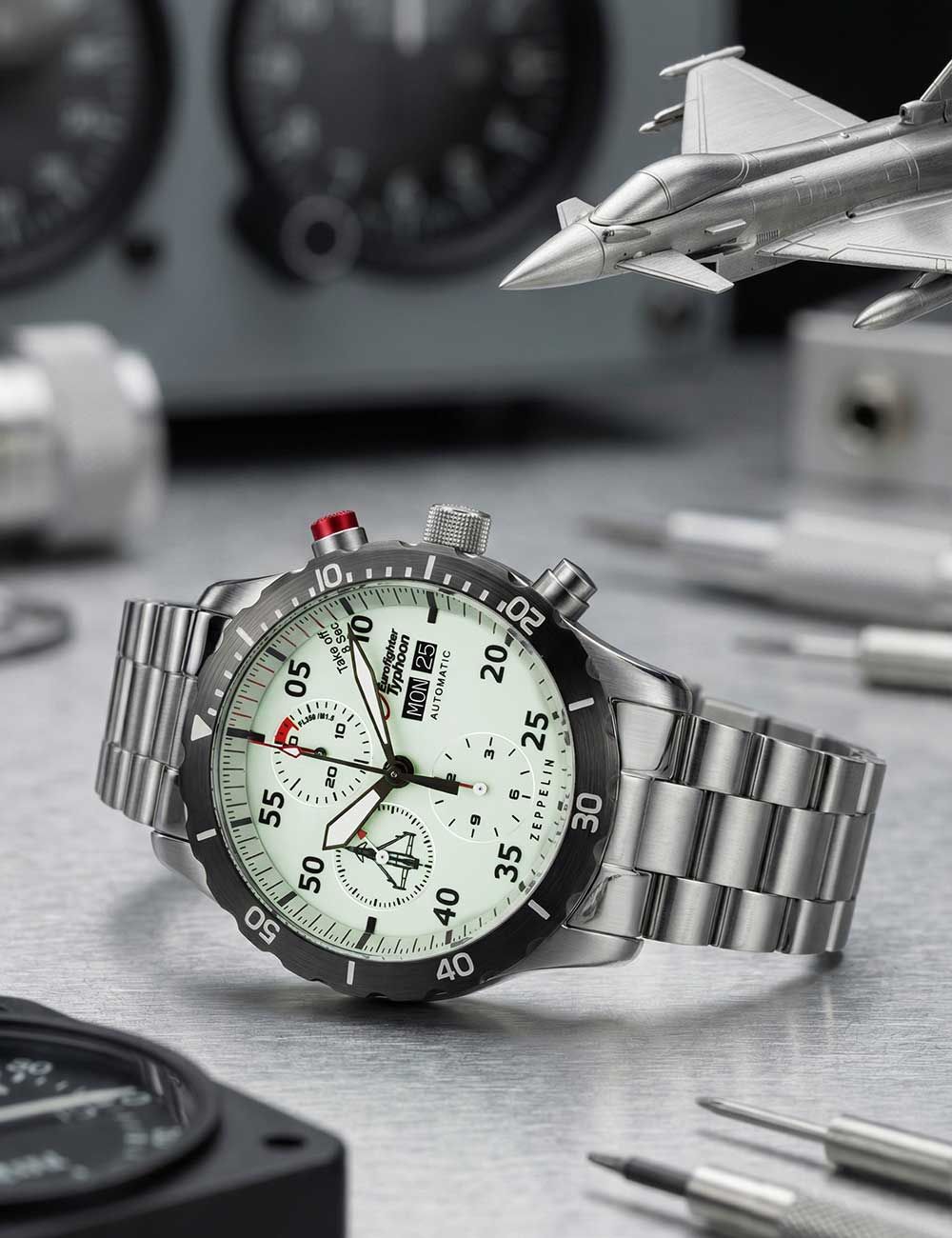 Zeppelin Eurofighter Typhoon 7218M-5 Herrenuhr Schwarz • Automatikwerk • Limited Edition, Bild 3