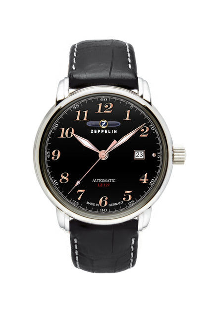 Zeppelin LZ127 7656-2 Herren Automatikuhr Schwarz • Citizen-Miyota 8215 Automatikwerk • Made in Germany