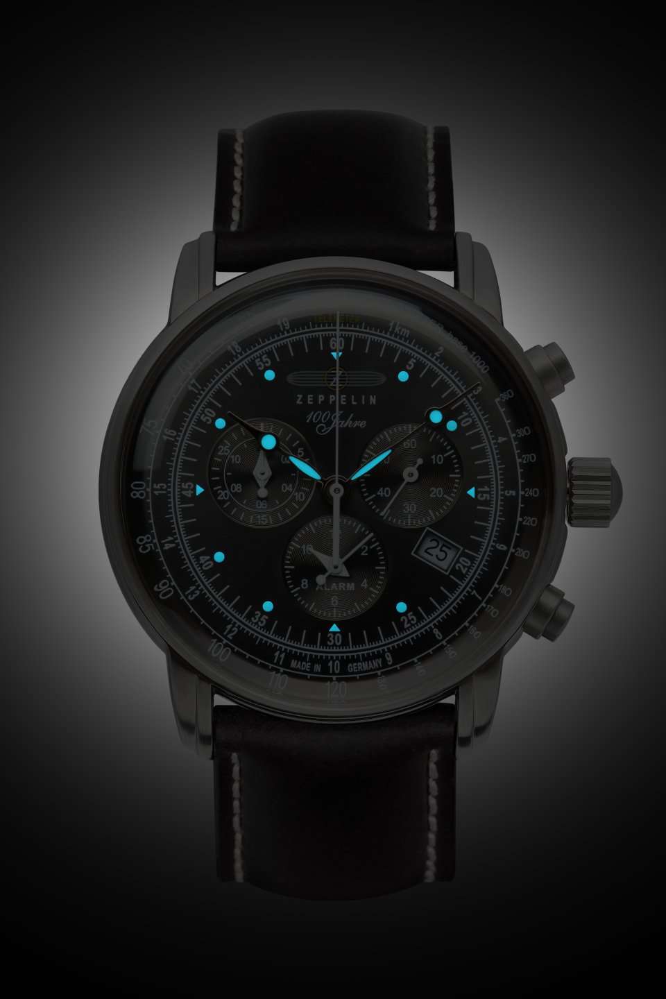 Zeppelin 100 Jahre Zeppelin 7680-2 Herrenuhr Schwarz • Schweizer Chronographenwerk • Made in Germany, Bild 2
