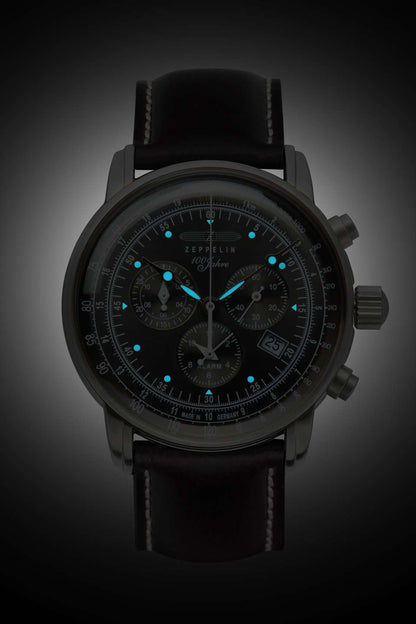 Zeppelin 100 Jahre Zeppelin 7680-2 Herrenuhr Schwarz • Schweizer Chronographenwerk • Made in Germany, Bild 2