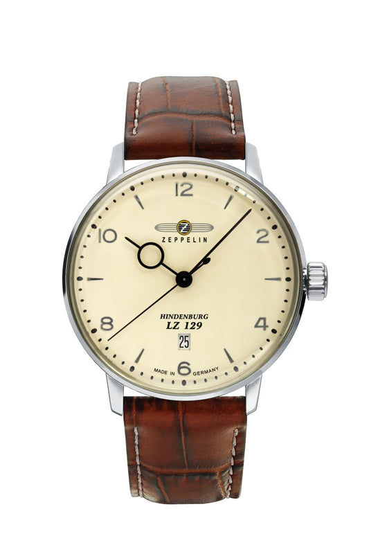 Zeppelin Hindenburg LZ129 8042-5 Herrenuhr Beige • Schweizer Quarzwerk Ronda 715 • Mineralglas K1