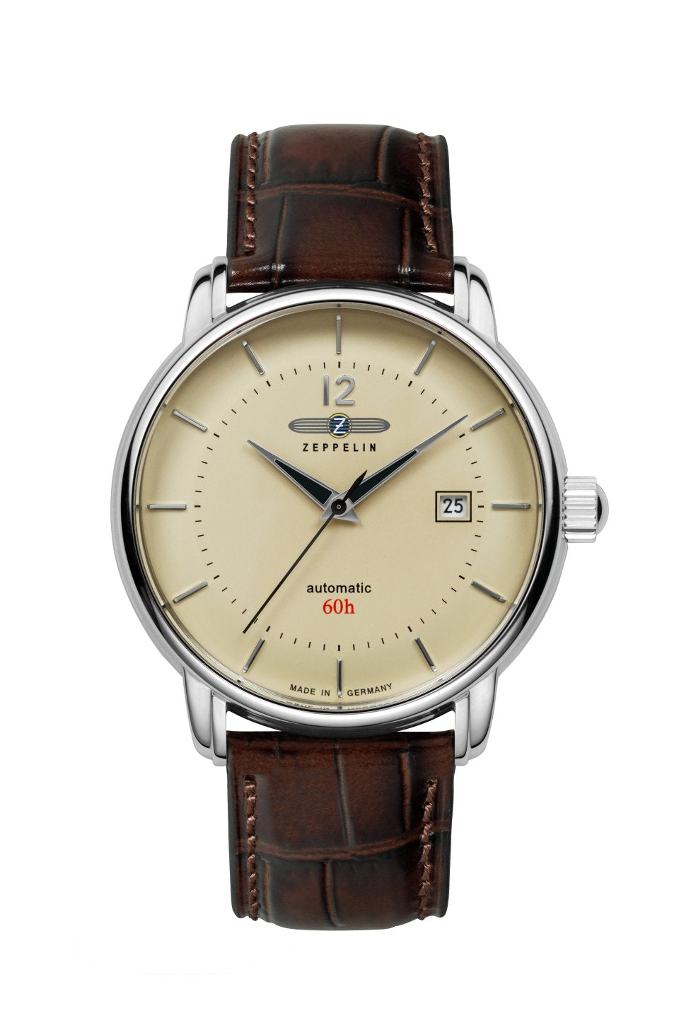Zeppelin LZ120 Bodensee 81661 Herren Armbanduhr Beige • Open-Heart-Automatik • Miyota 8315