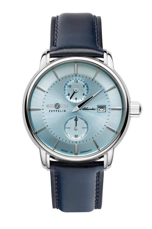 Zeppelin Atlantic 84263 Herrenuhr Eisblau • Automatikwerk Sellita SW266 • Saphirglas