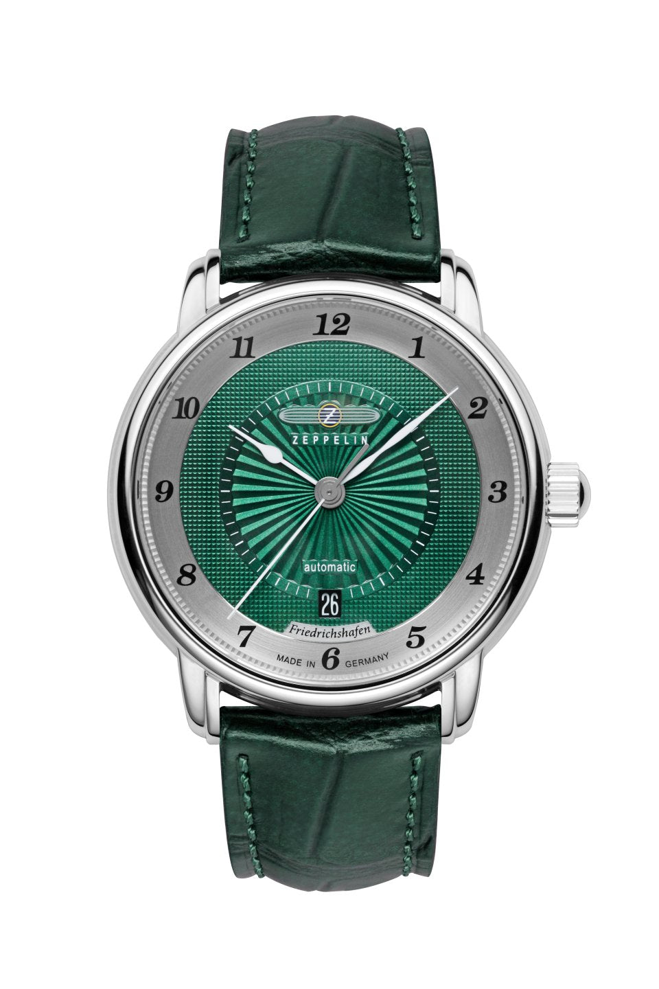 Zeppelin Friedrichshafen 8556-2 Herrenuhr Grün • Sellita SW200 Automatikwerk • Saphirglas